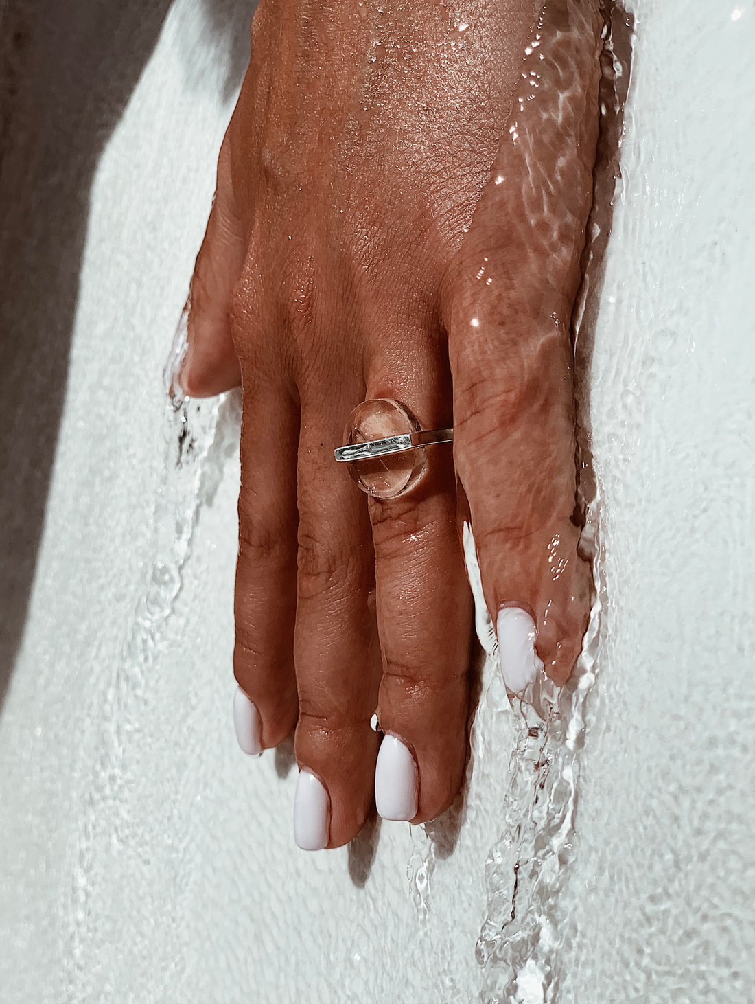 Кольцо "ЛЁД" с горным хрусталём - фотография товара