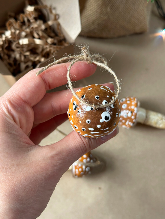 Ёлочная игрушка Мухомор брауни