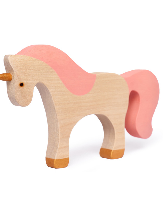 Игрушки деревянные "Два розовых единорога"