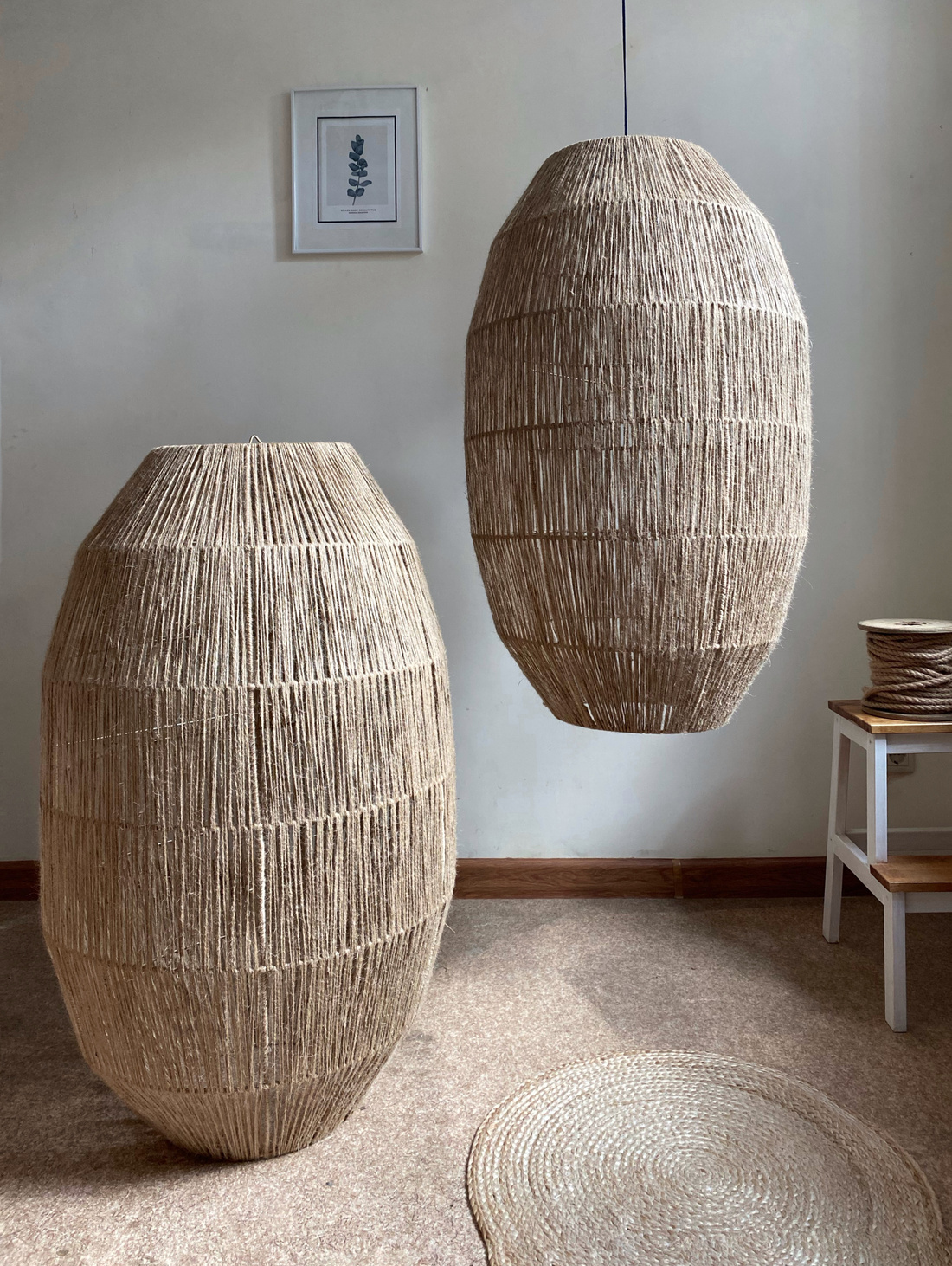 Светильник из джута «Бочонок» - фотография товара