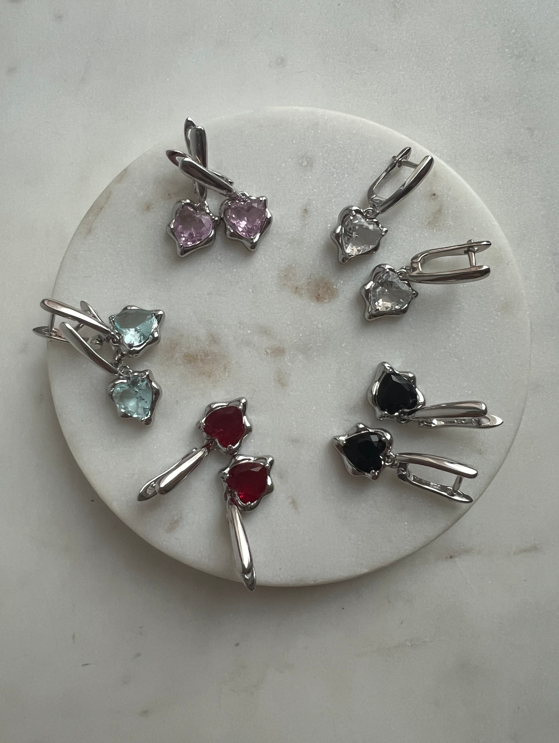 Серьги «Цветные сердца» - фотография товара