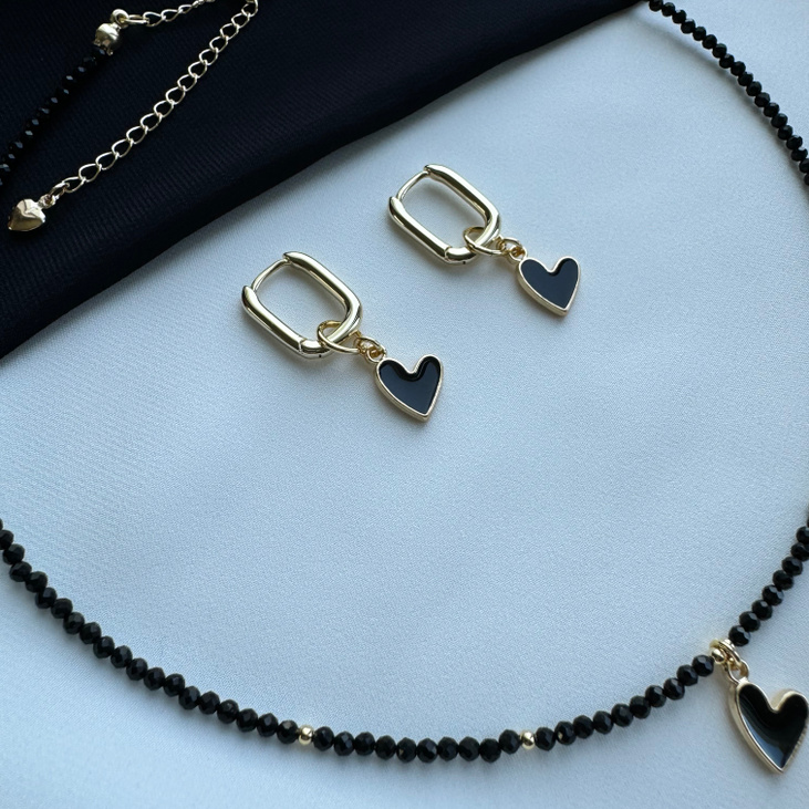 Комплект украшений «Черное сердце»