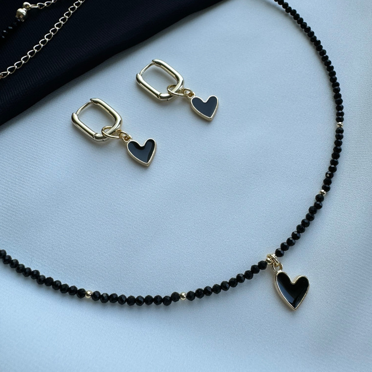 Комплект украшений «Черное сердце»