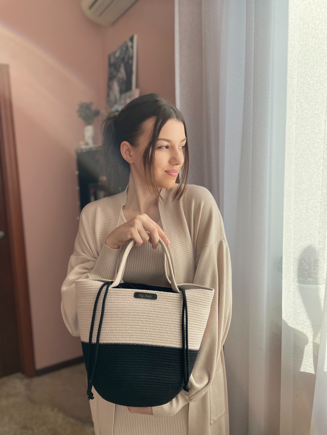 Сумка Шоппер из хлопкового шнура - фотография товара