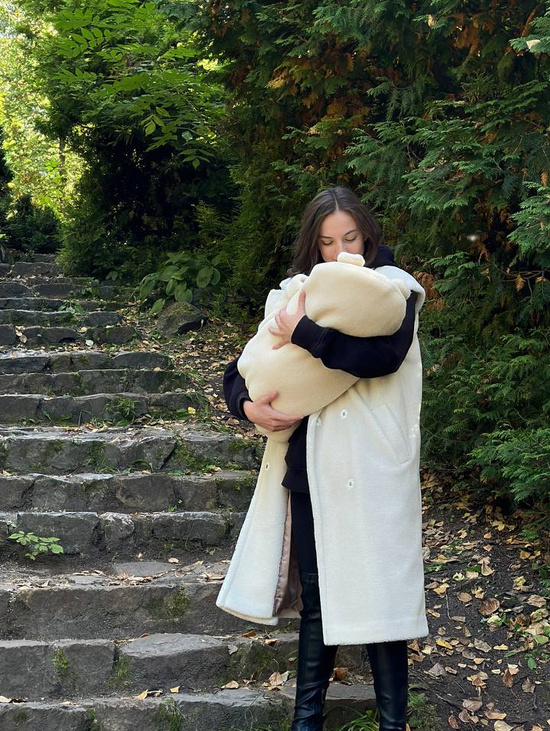 Комплект меховой 3 в 1 осень, зима: Кокон, комбинезон, чепчик