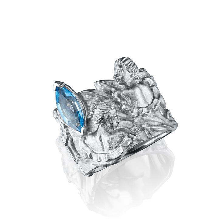 Кольцо серебряное широкое с топазом DEGA’S INSPIRATION RING