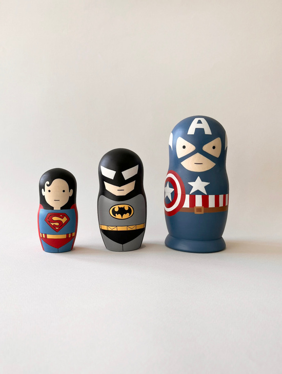Тройная матрёшка SUPERHEROES