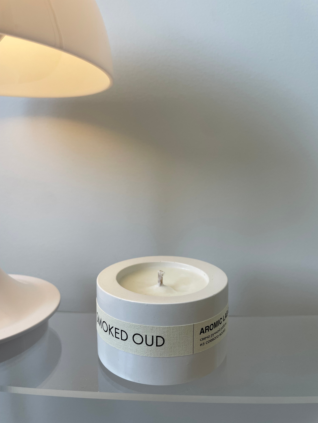 Свеча-шайба «SMOKED OUD» гладкая - фотография товара