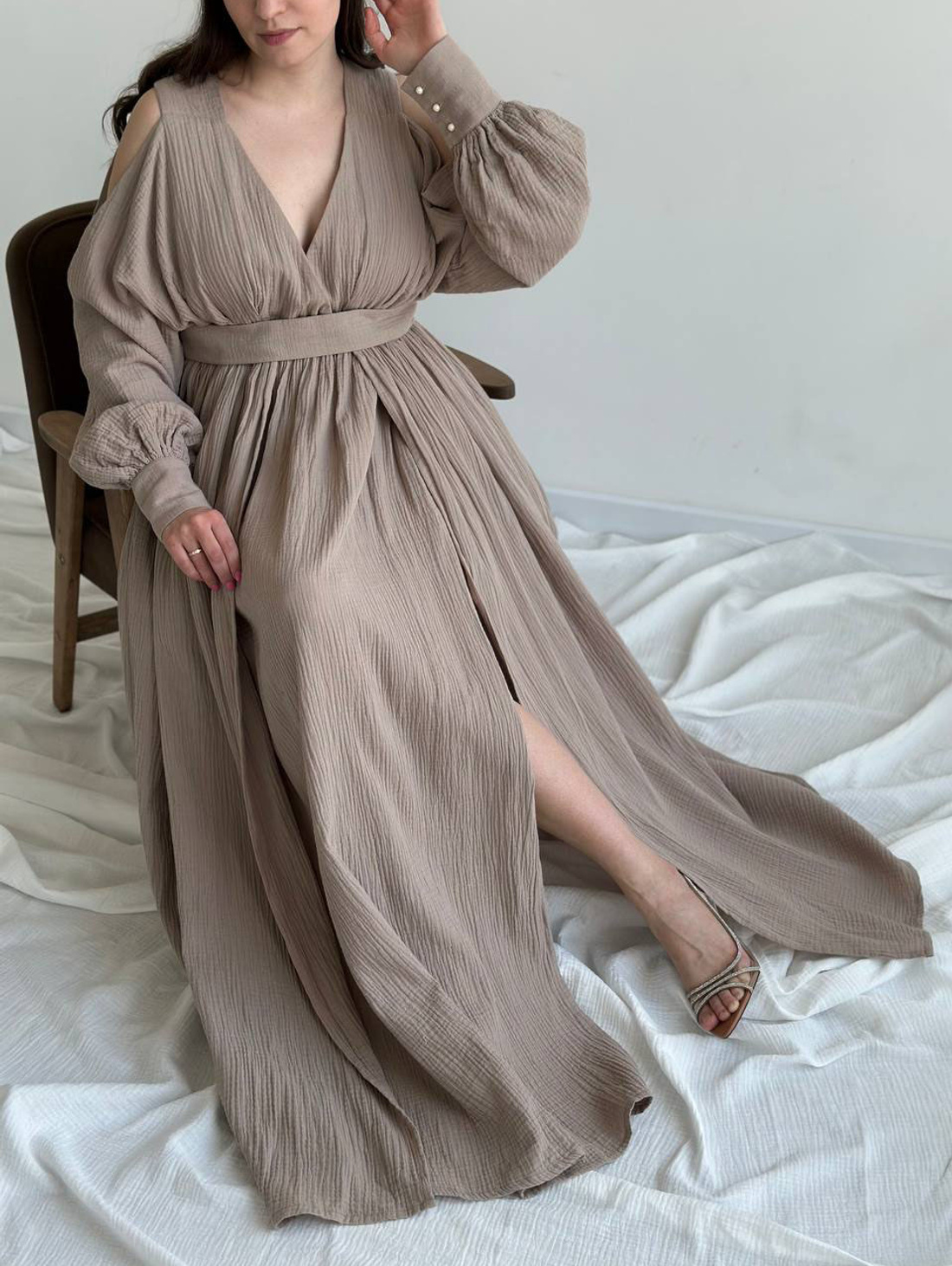 Муслиновое платье для мамы или мамы в ожидании “Свет” - фотография товара