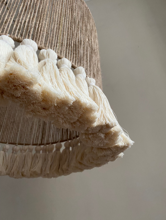 Абажур из джута и хлопка
