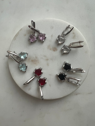 Серьги «Цветные сердца»