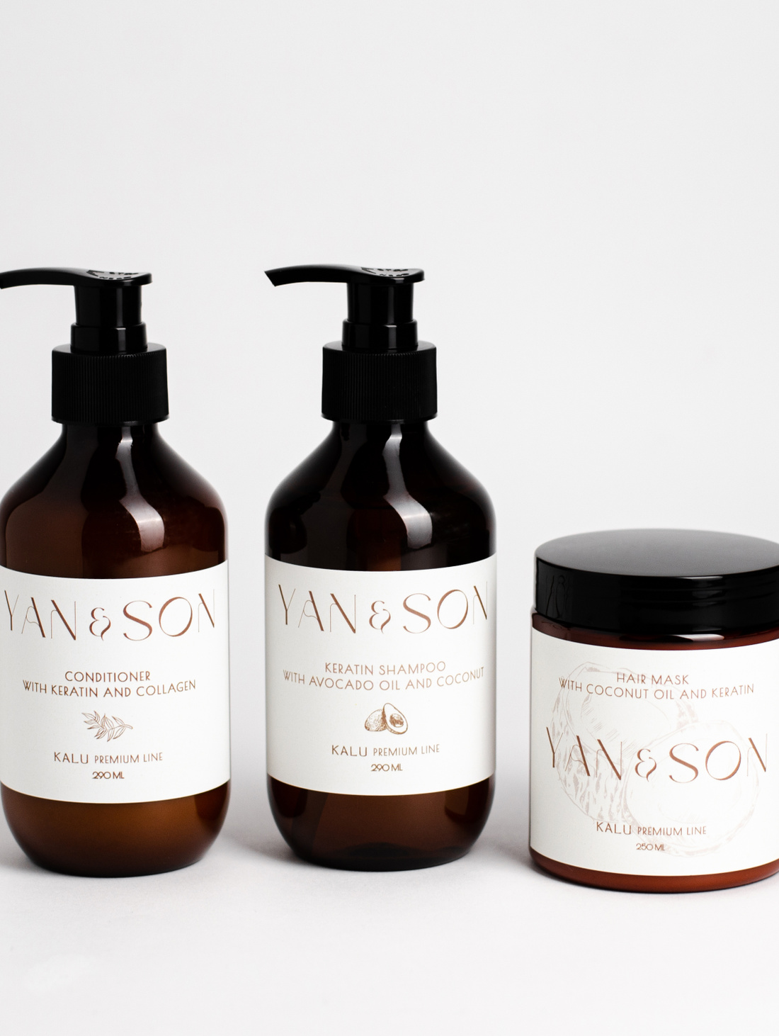 Набор "Шампунь, бальзам и маска "Кератиновое восстановление волос" - фотография товара