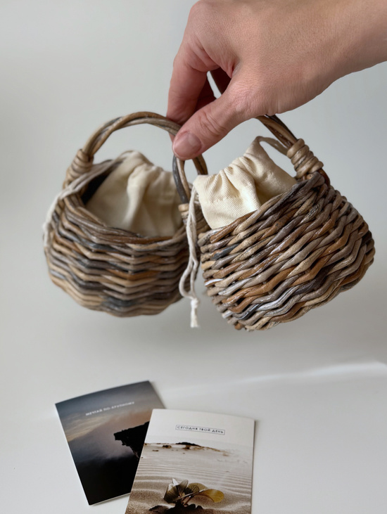 Корзина-мини с мешочком | Купюрница