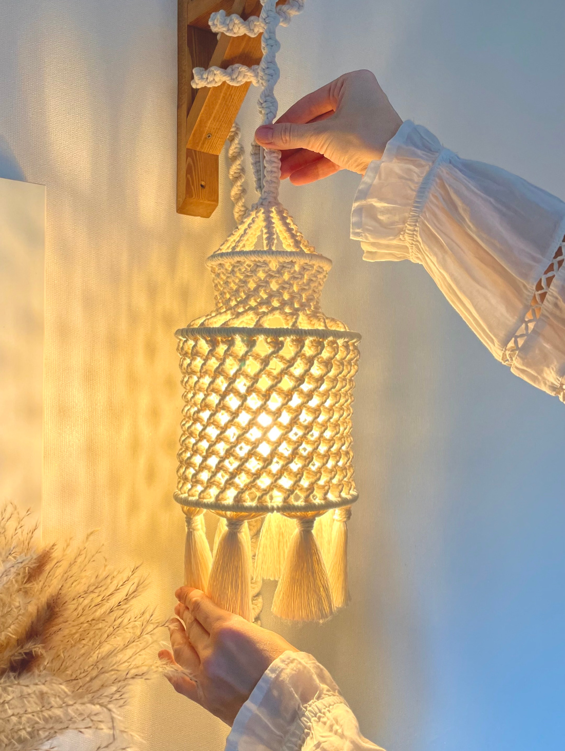 Светильник в технике макраме «Elora» - фотография товара