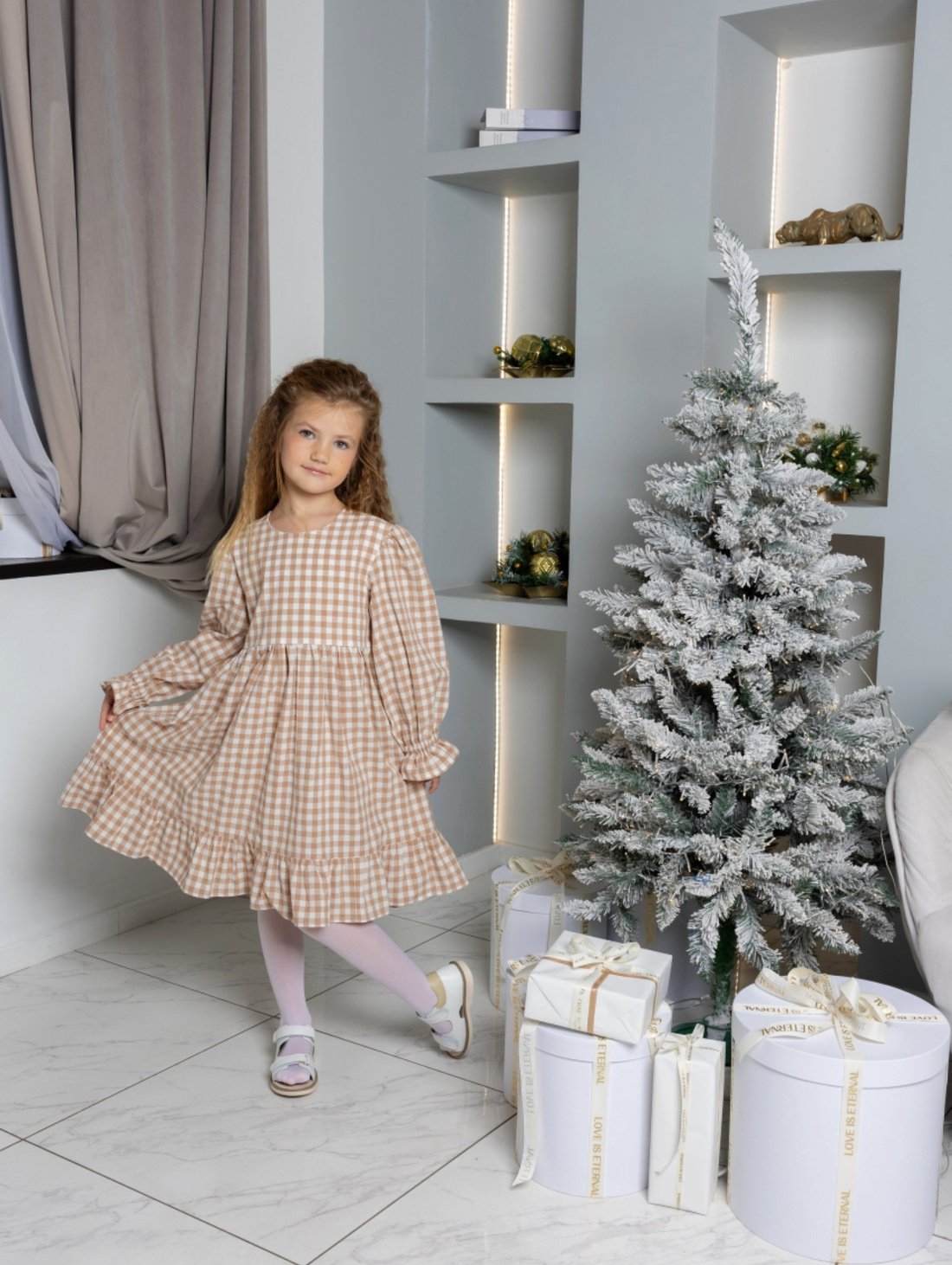 Платье для девочки из варёного хлопка - фотография товара