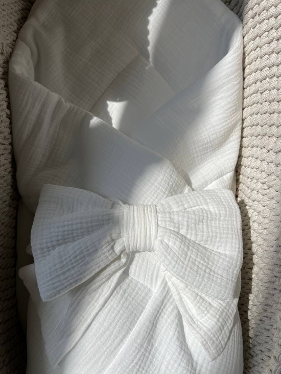 Конверт-одеяло на выписку, муслин молочный