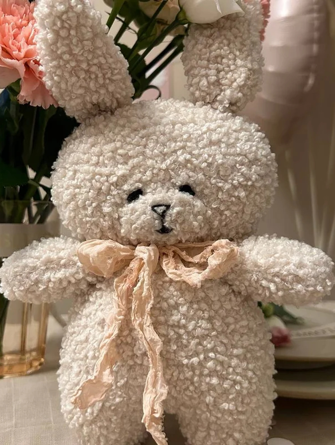 Мягкая игрушка "Зайка из букле" - фотография товара