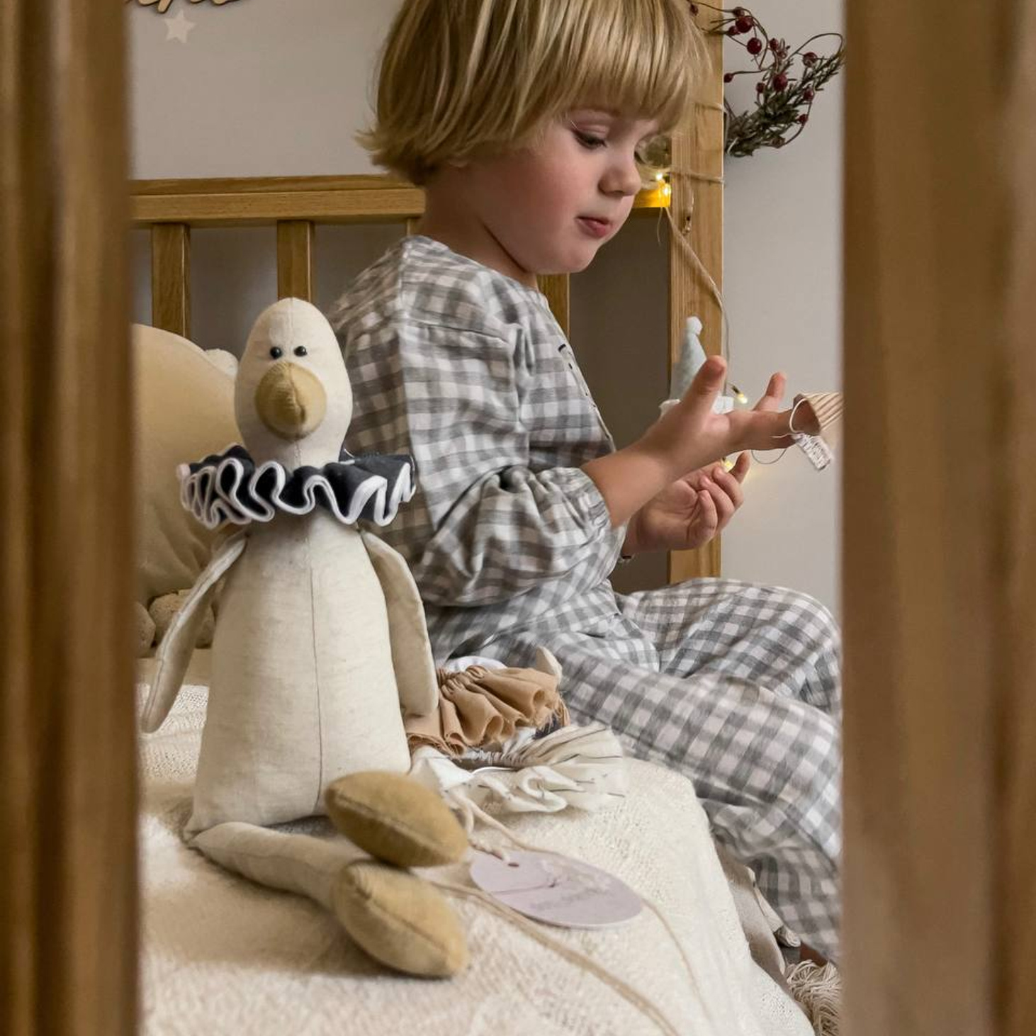 Мягкая игрушка "Гусь из льна" - фотография товара