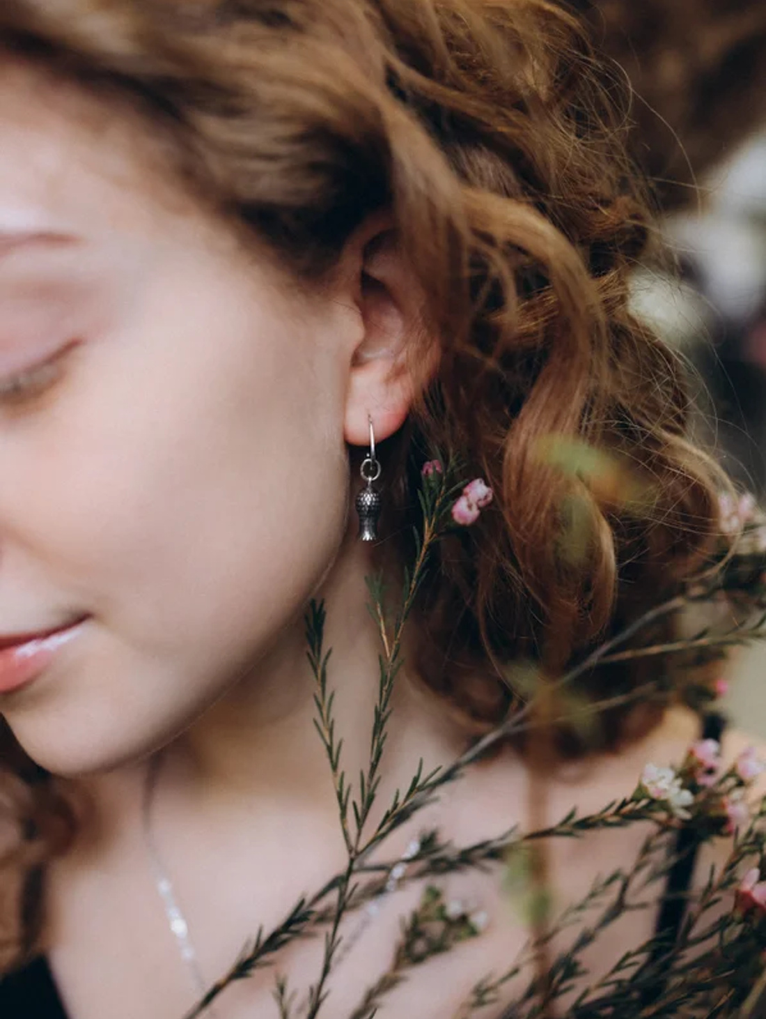 Серьги "Бутоны" - фотография товара