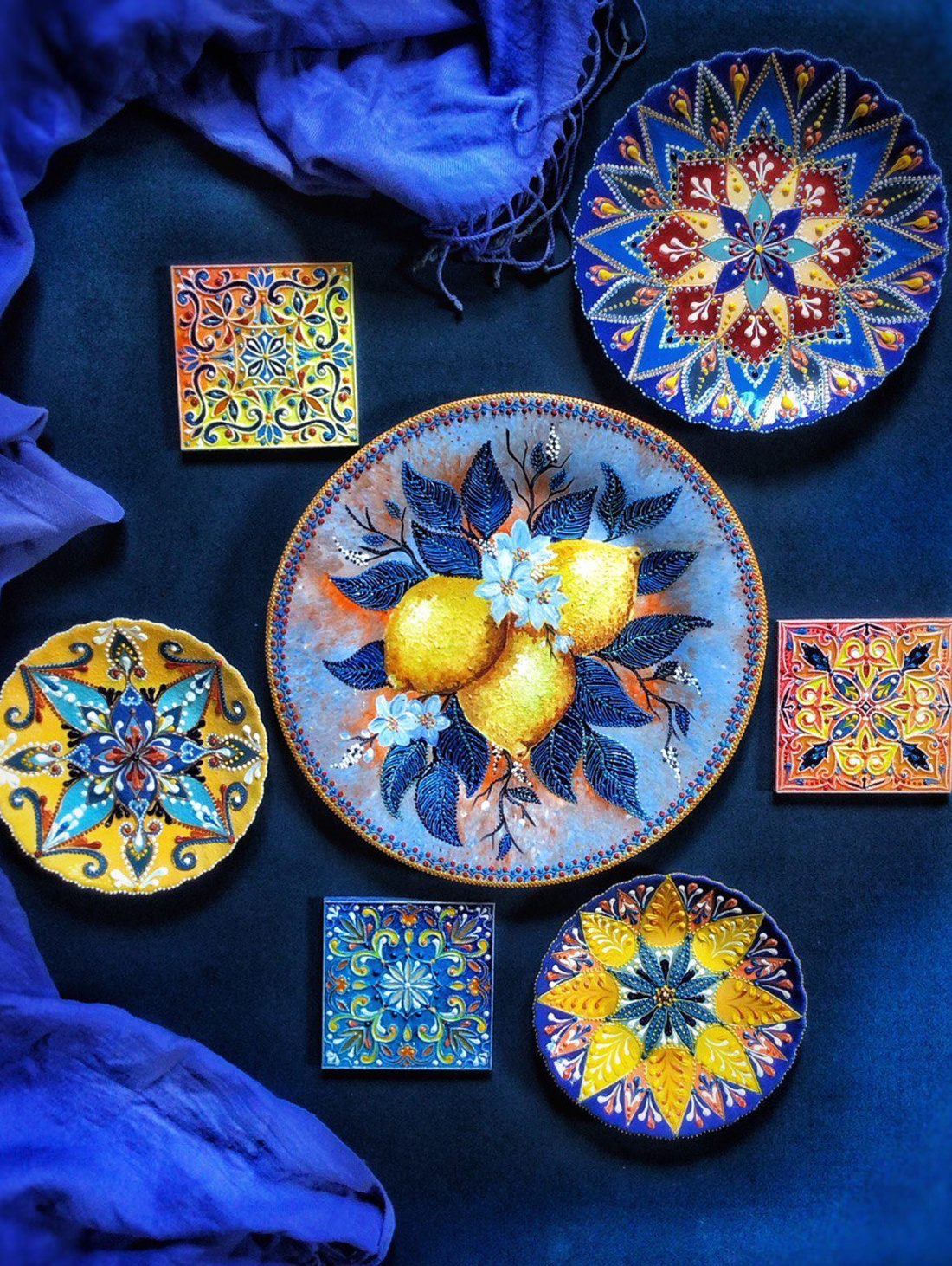 Набор декоративных тарелок "Лимонад" - фотография товара