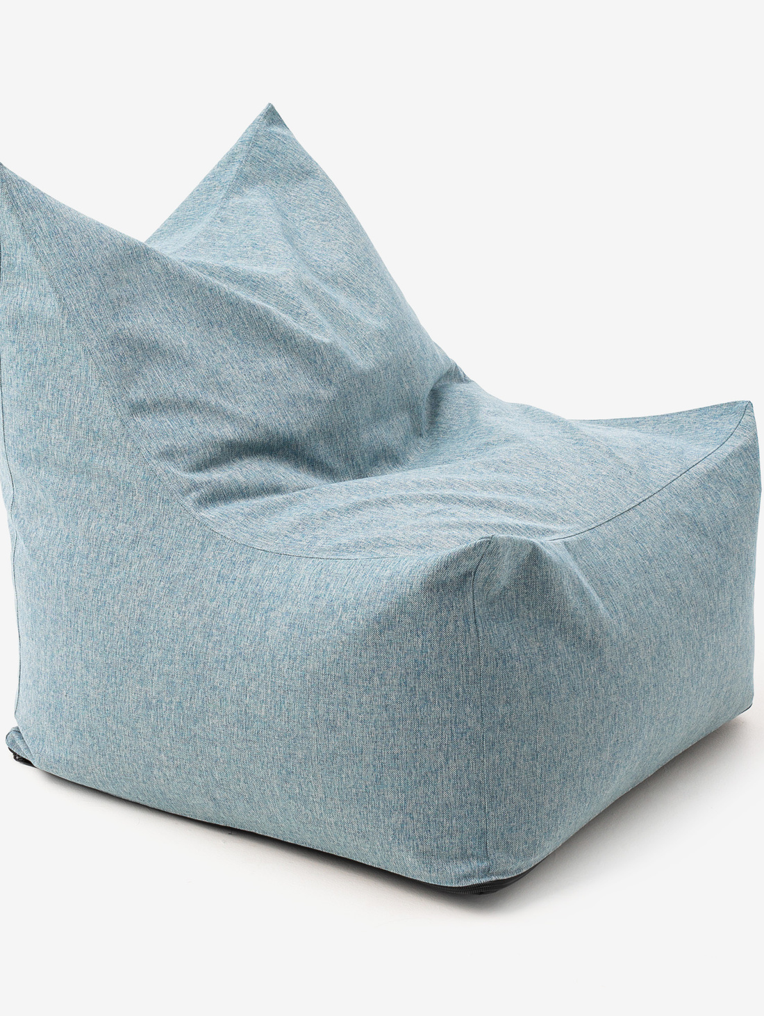 Кресло-пуф с ушками, цвет голубой - фотография товара