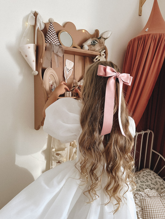 Бант в волосы длинный розовый