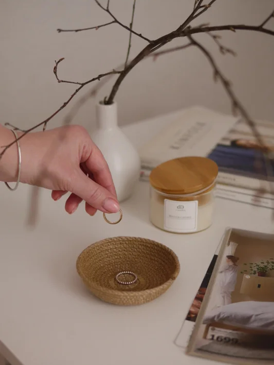 Мини корзиночка из джута - фотография товара