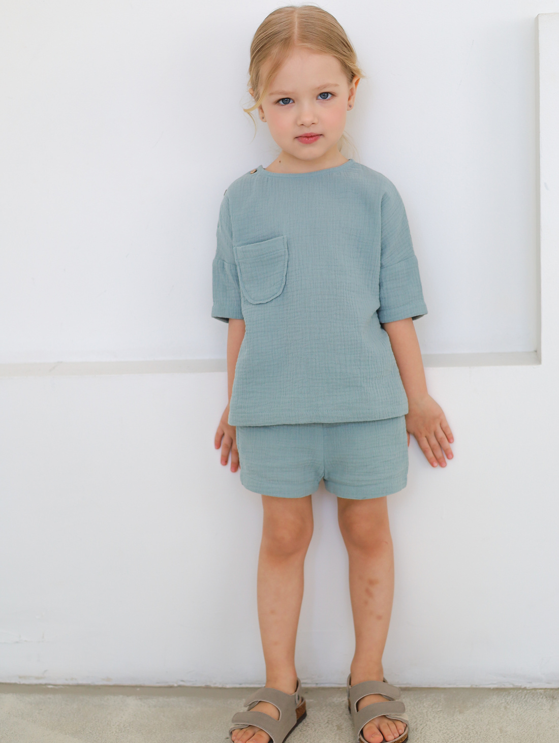 Костюм из муслина Шалфей - фотография товара