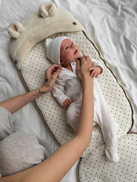 Комплект меховой 3 в 1 осень, зима: Кокон, комбинезон, чепчик