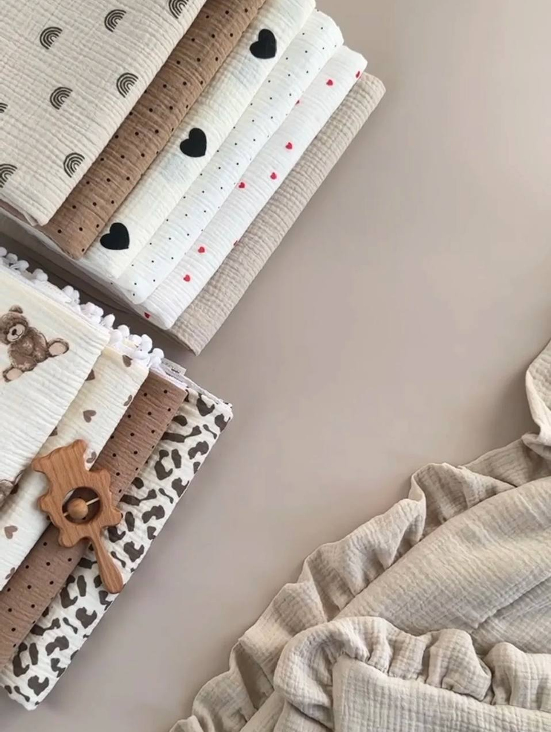 Набор из 10 пелёнок Бежевый - фотография товара