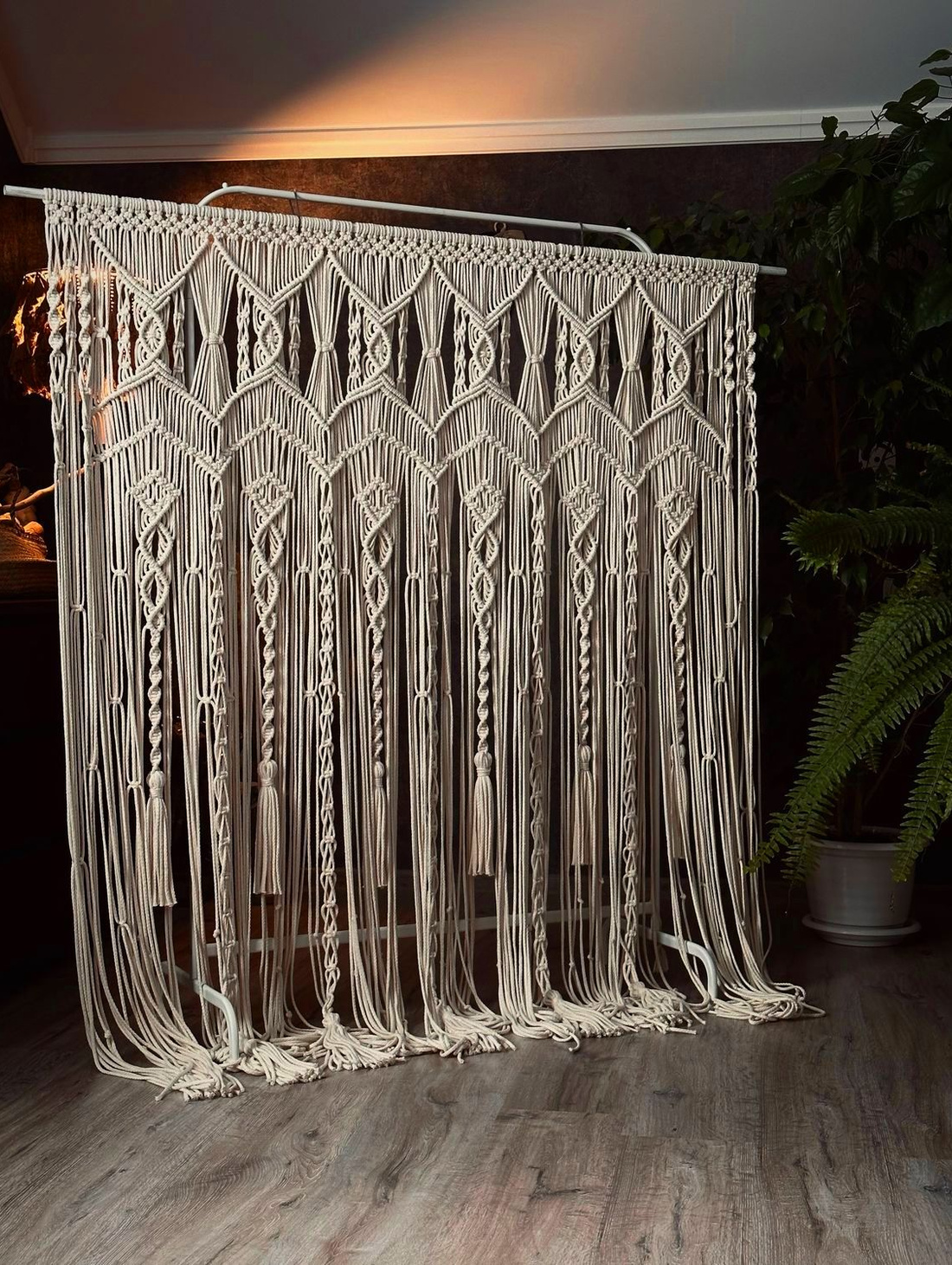 Макраме шторы/занавески из хлопкового шнура - фотография товара