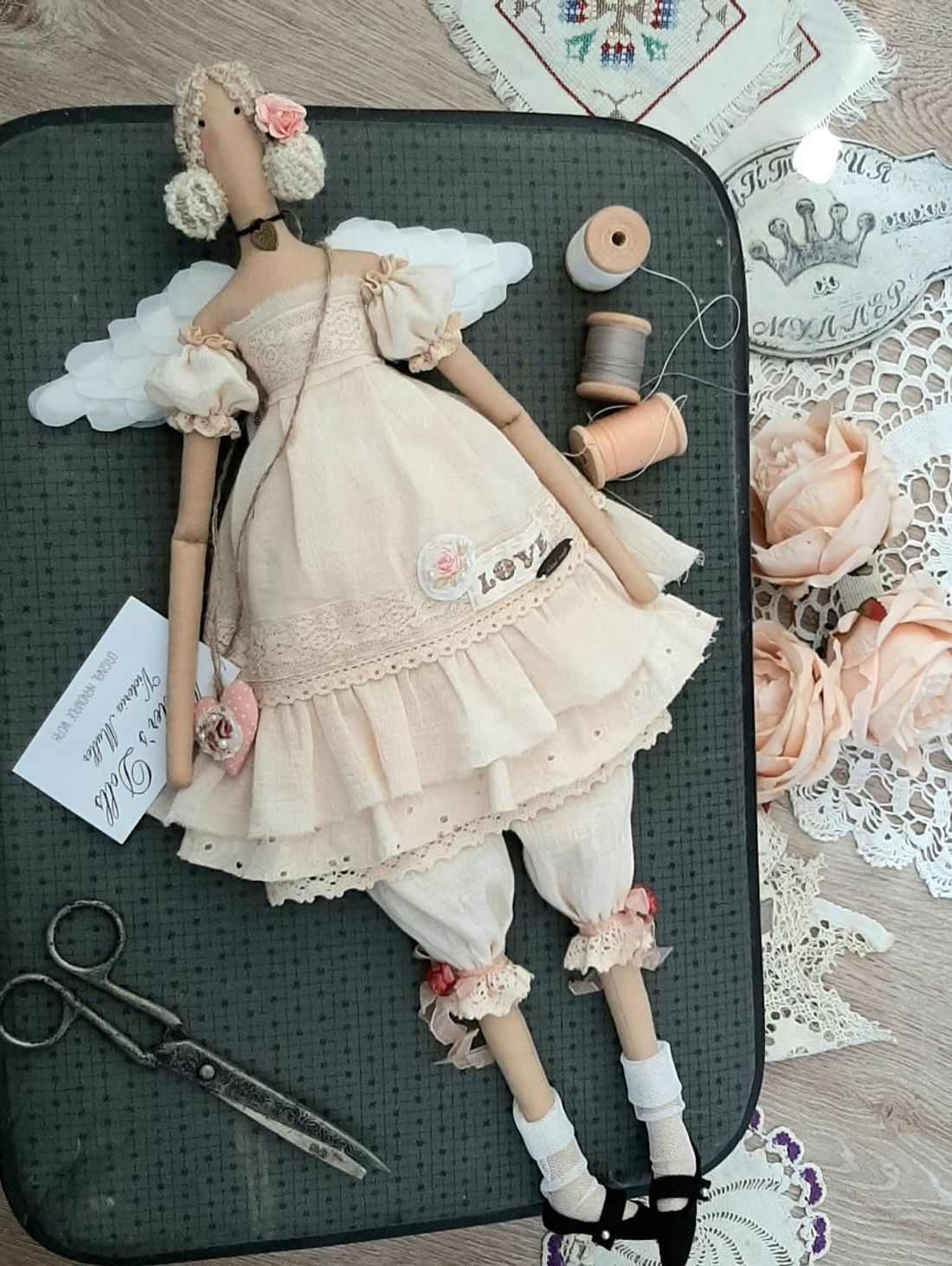 Интерьерная кукла "Ангел" - фотография товара