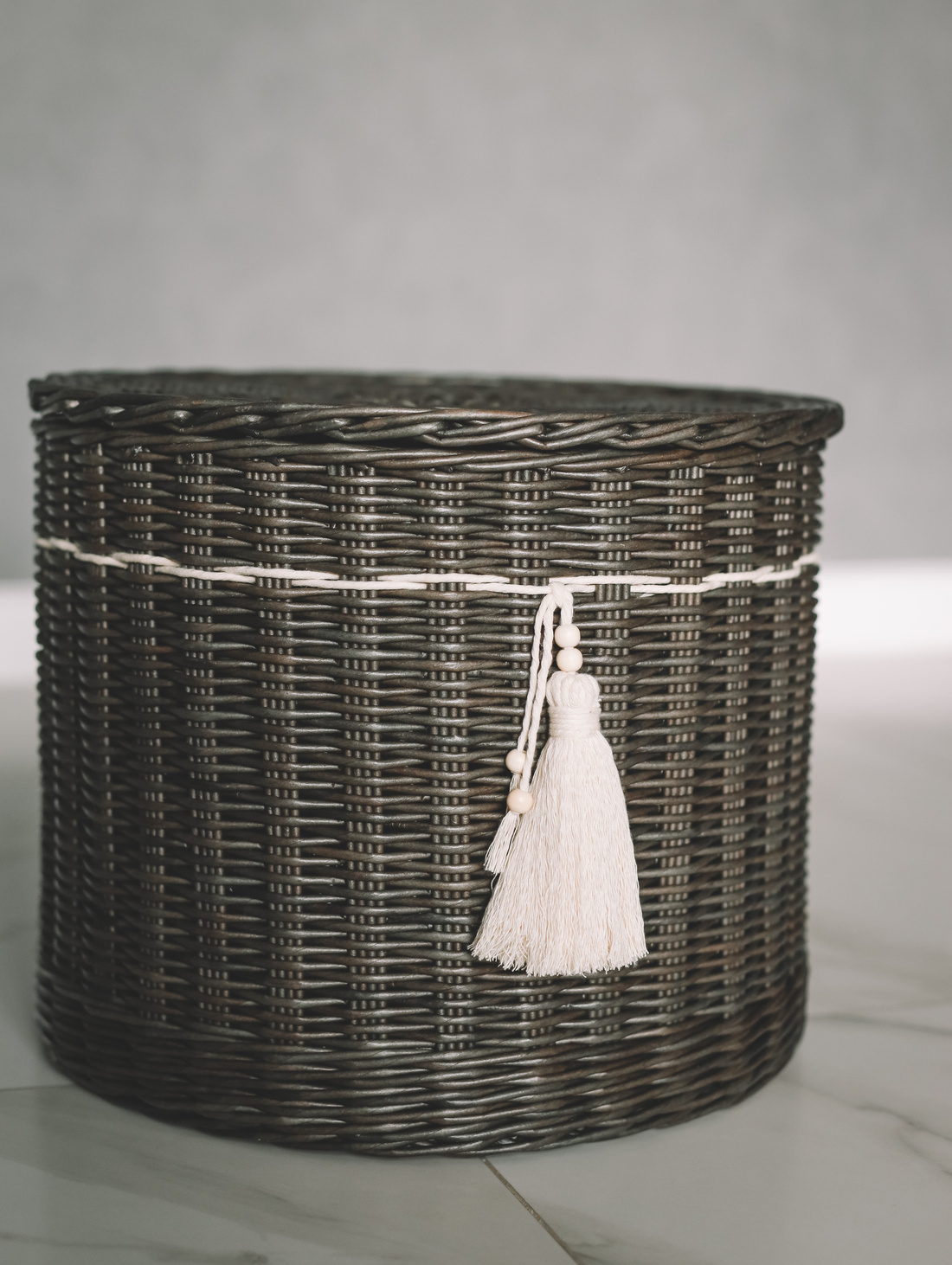 Корзина круглая с крышкой - фотография товара