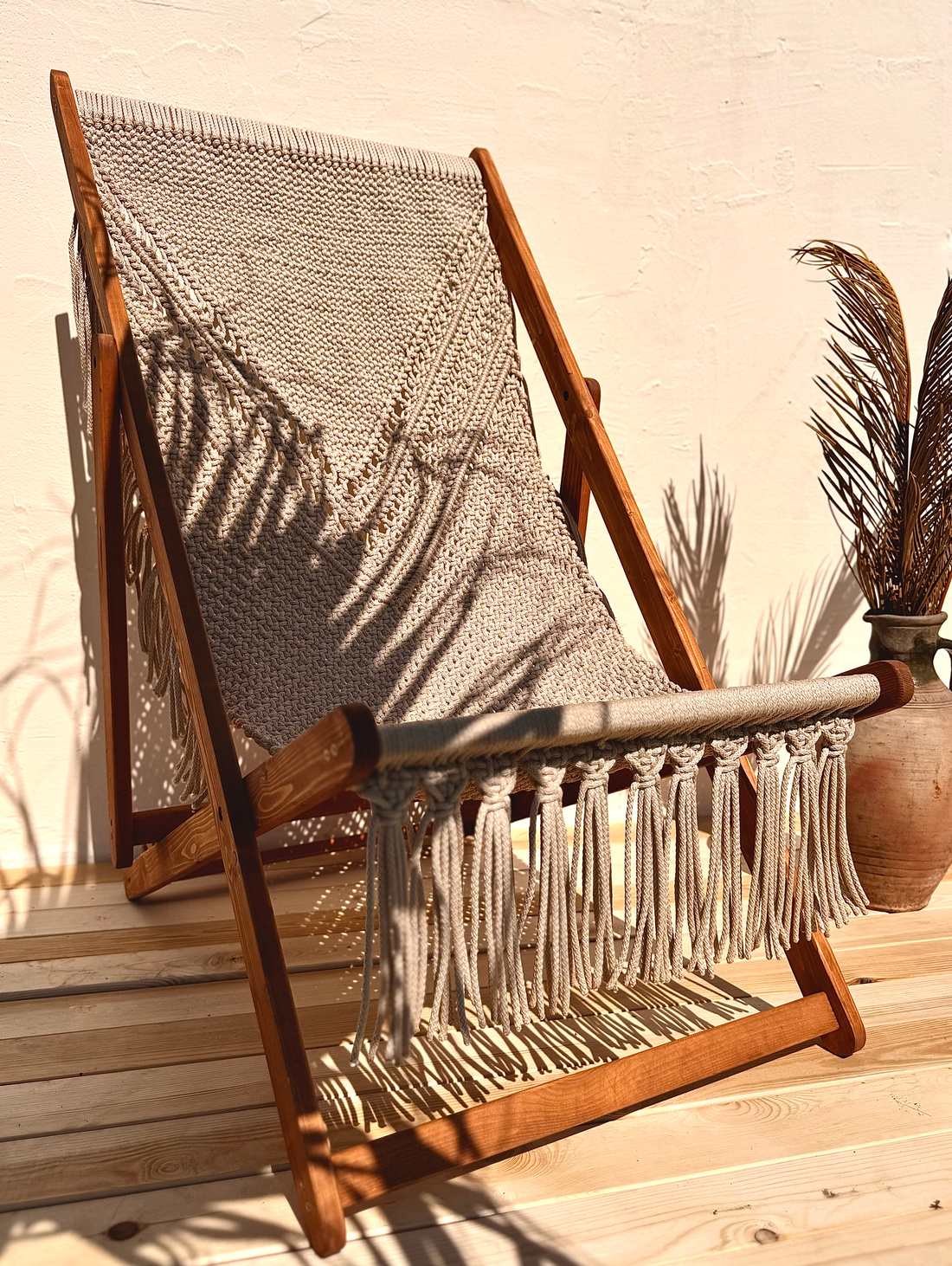 Шезлонг в технике макраме « Sileo» - фотография товара