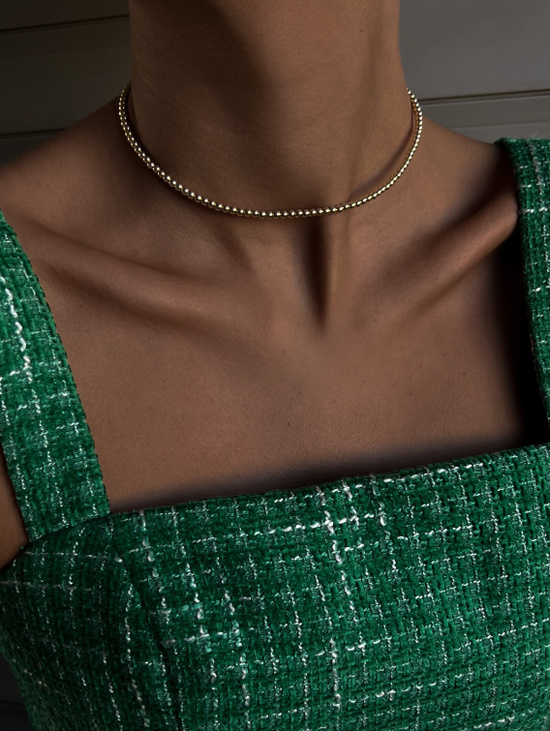 Чокер из гематита золотистый