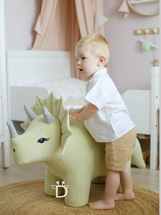 Детский пуфик-игрушка динозавр Трицератопс