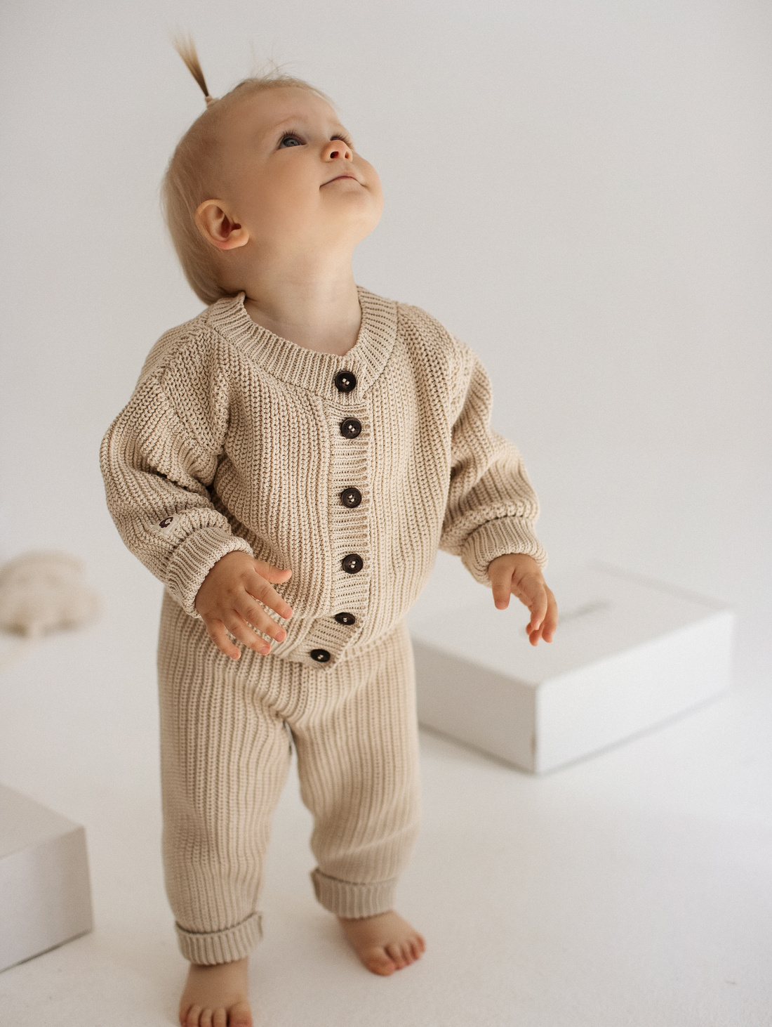 Вязаный костюм из 100% хлопка OBNIMI - фотография товара