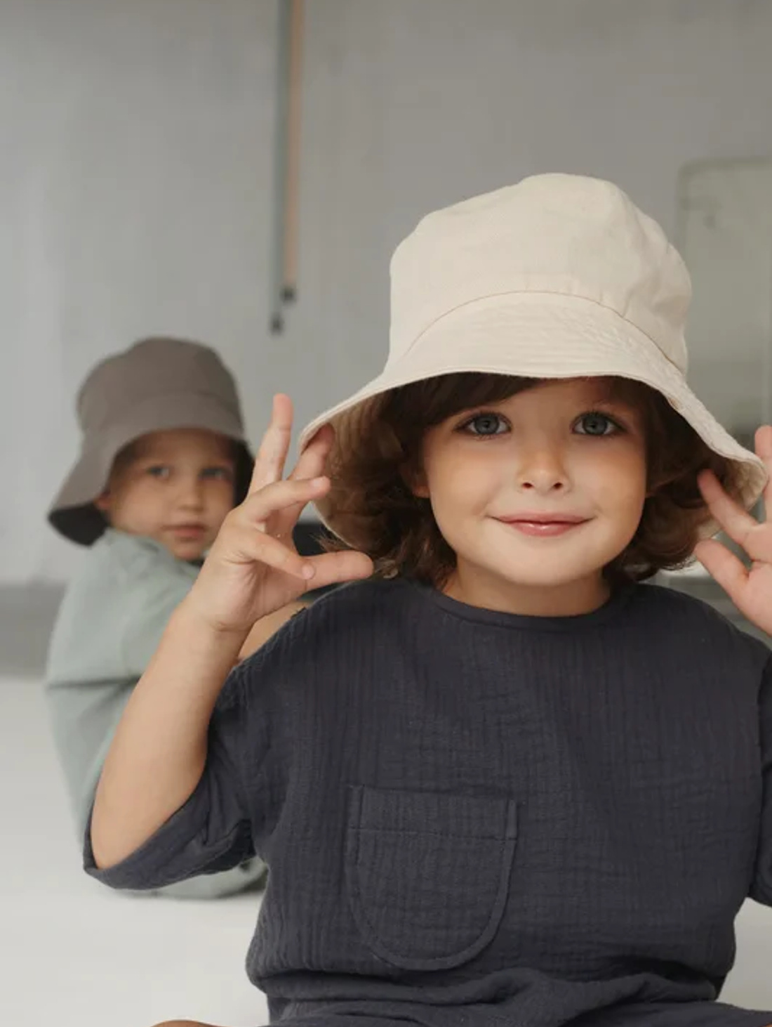 Панама из конопляной ткани Кремовый - фотография товара