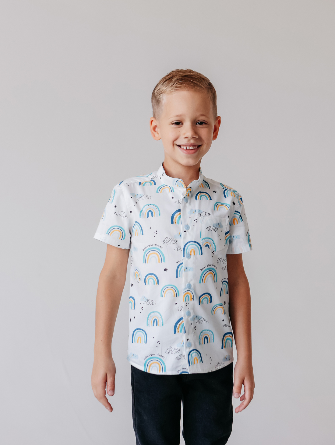 Рубашка для мальчика "Радуга" - фотография товара