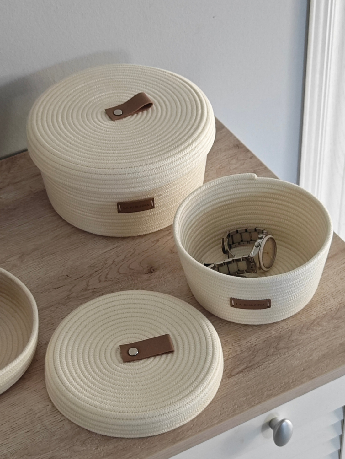 Корзина Basic collection "Молочный" - фотография товара