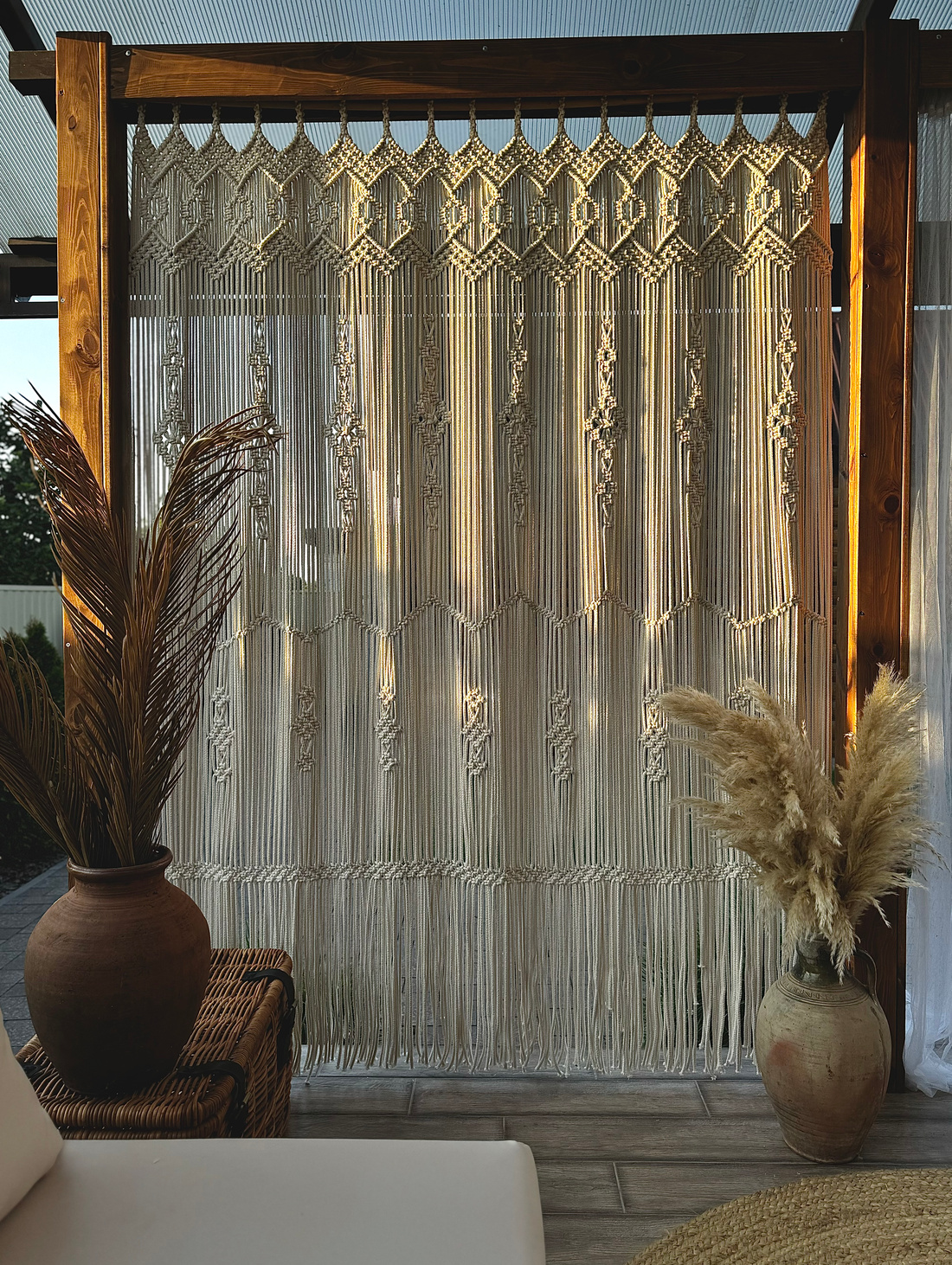 Штора в технике макраме - фотография товара