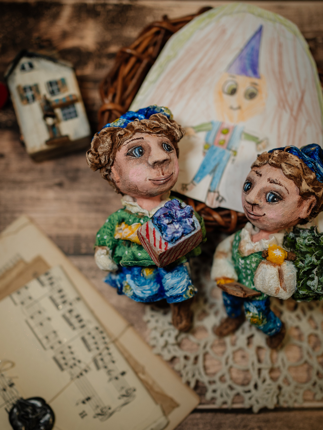 Набор ёлочных игрушек "Новогодние гномики" - фотография товара