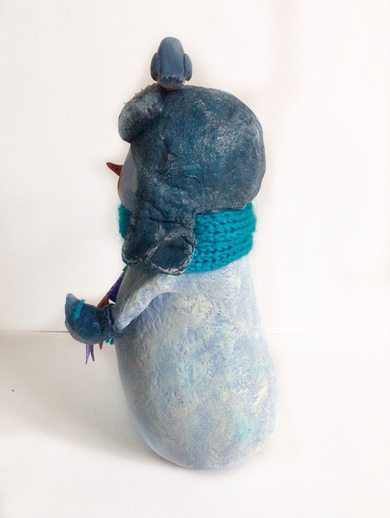 Игрушка из папье-маше "Снеговик"