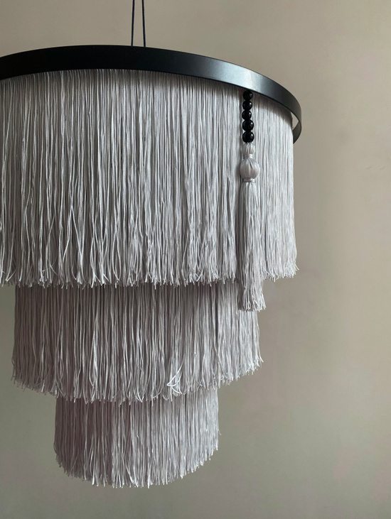 Абажур с бахромой «Серебро»