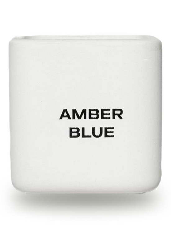 Парфюмированая аромасвеча AMBER BLUE, 100 мл. (белый стакан) - фото товара