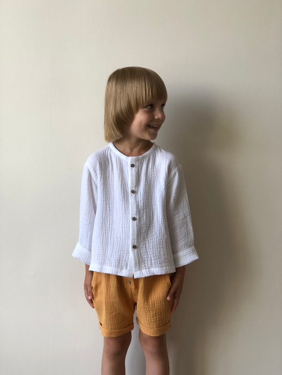 Муслиновая рубашка свободного силуэта