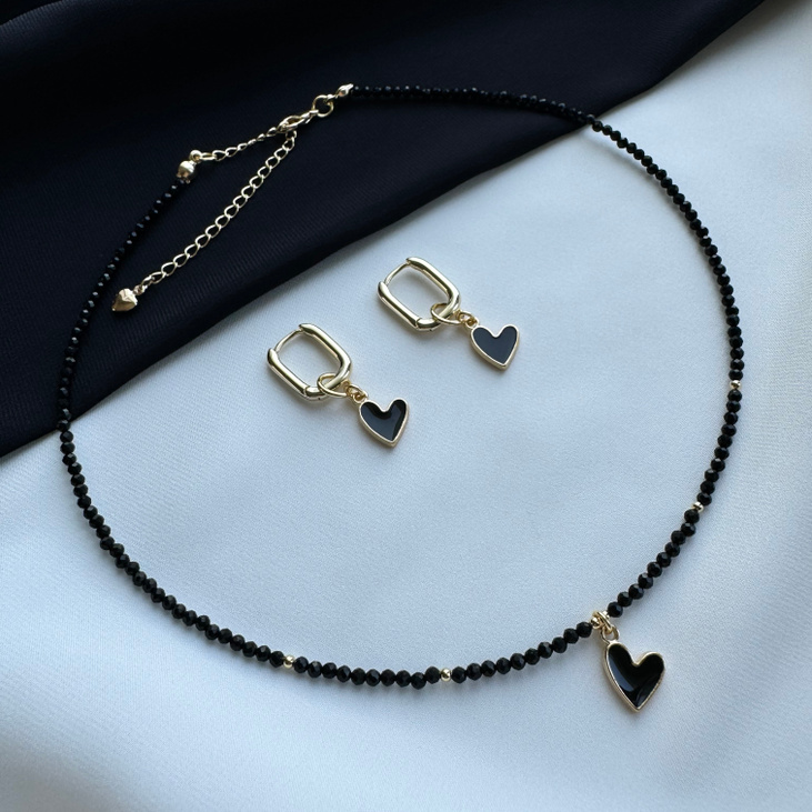 Комплект украшений «Черное сердце»
