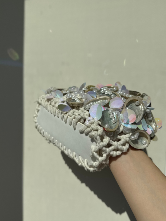 Сумка с натуральной ракушкой ручной работы