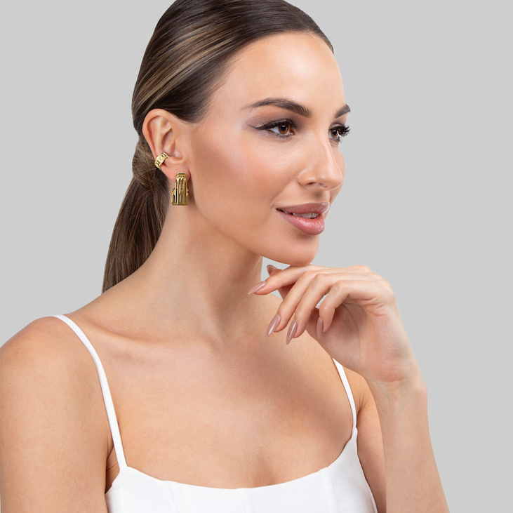Парные позолоченные серьги из серебра BADGIR GOLD