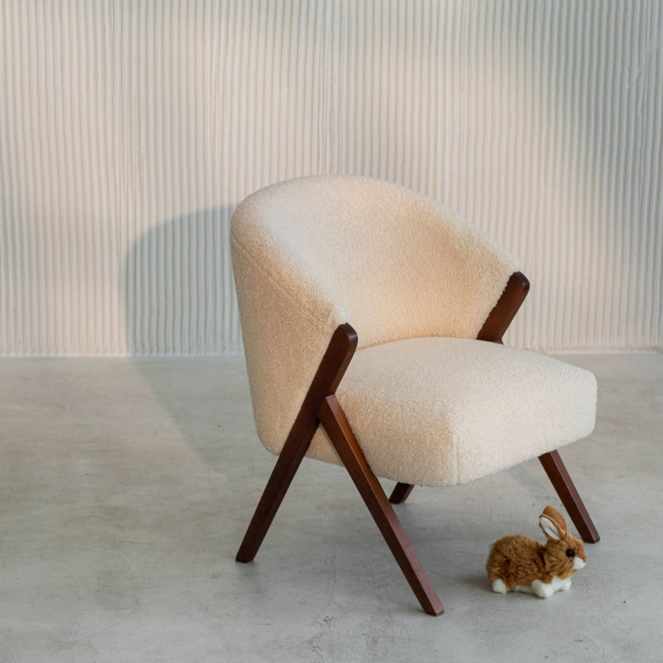 Детское кресло букле Zara kids бежевое